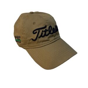 Titleist Golf Hat Cap Embroidered Strapback Tan Navy Squirrel‎ Run Plymouth MA